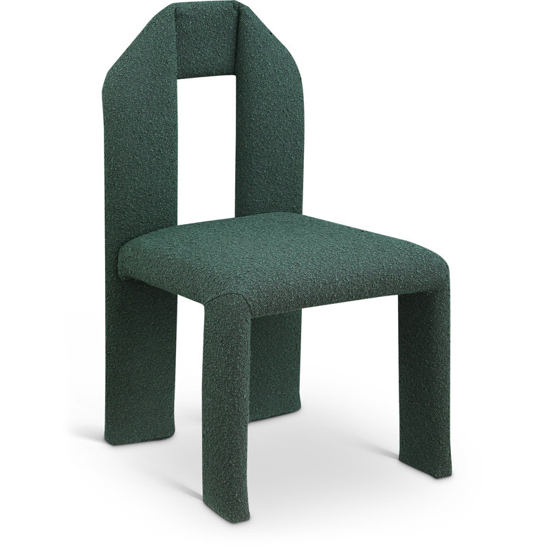Chaise rembourrée Bennett, Tissu bouclé vert
