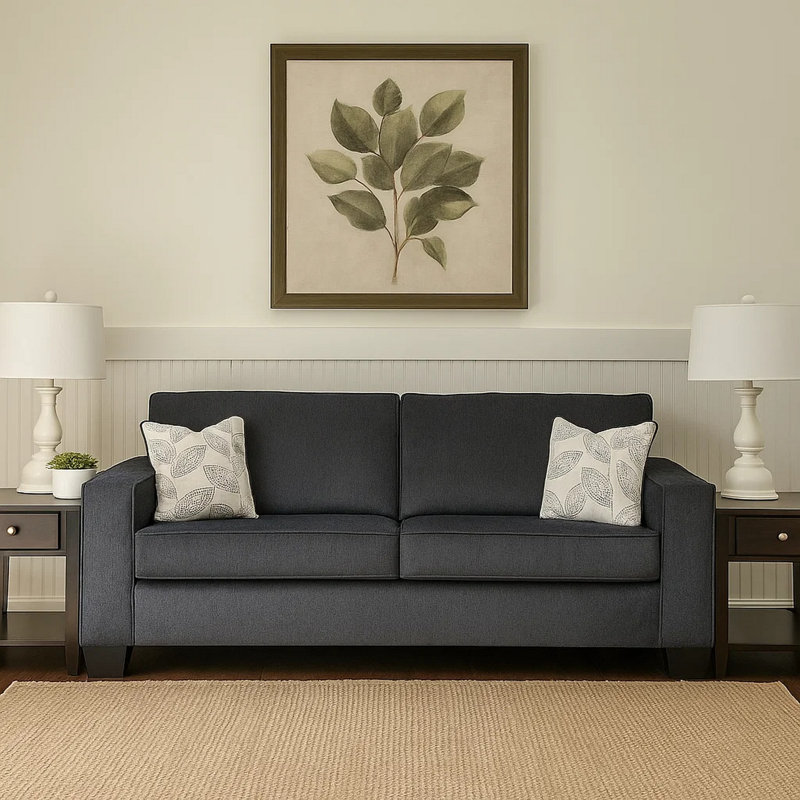 Raoof Upholstered 85'' Sofa, Dark Gray Chenille