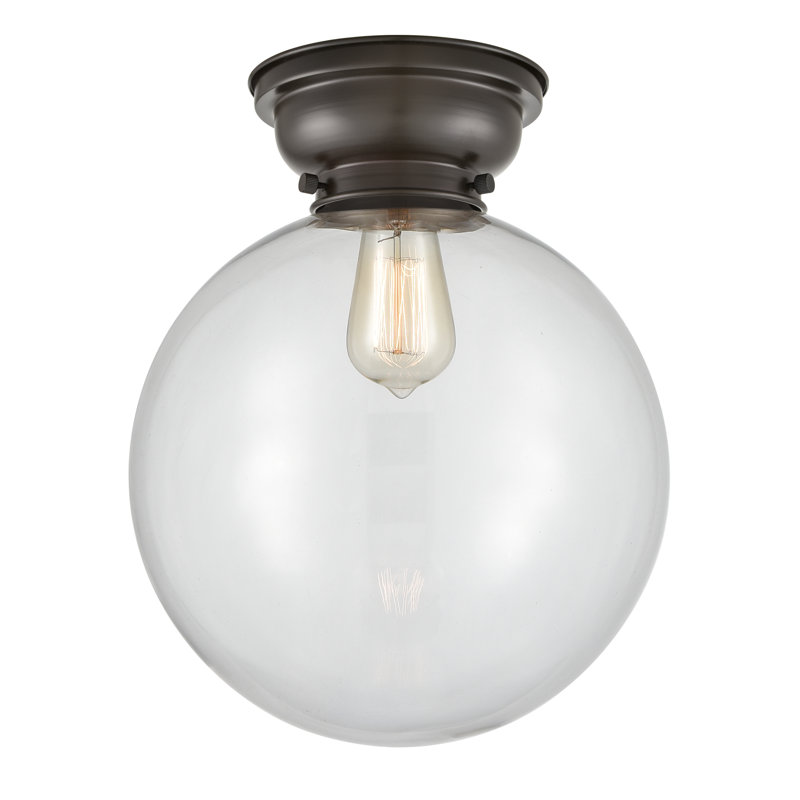 Plafonnier encastré 1 lampe 12 po Alstrom, Transparent, DEL, Bronze huilé