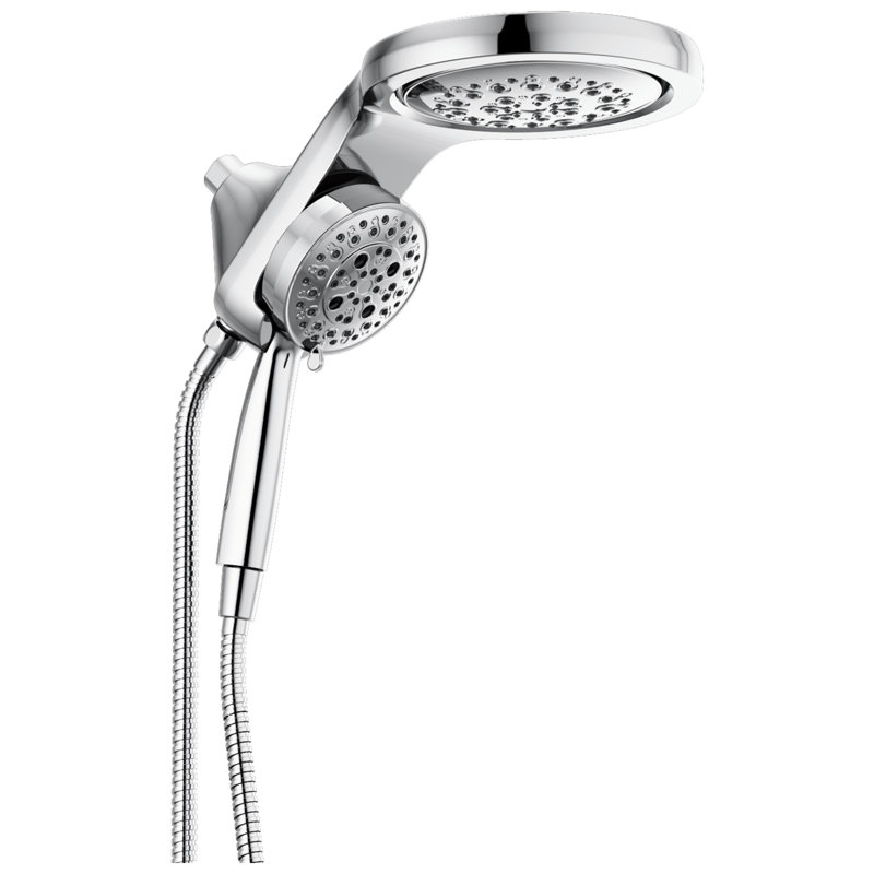 HydraChoice Hydrorain 5 Spray Dual Shower Head and Handheld Shower with H2Okinetic 2.5 GPM, Chrome