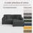 3 - Piece Upholstered Gray Corduroy Modular Sectional Sofa with Pillow Back and Removable Ottoman-87307121-87307144