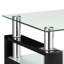 Table de bout carrée à 1 tablette carrée en verre noir, couleur intemporelle, idéale pour les armoires de table avec plateau, conception simple, s'adapte aux styles de meubles