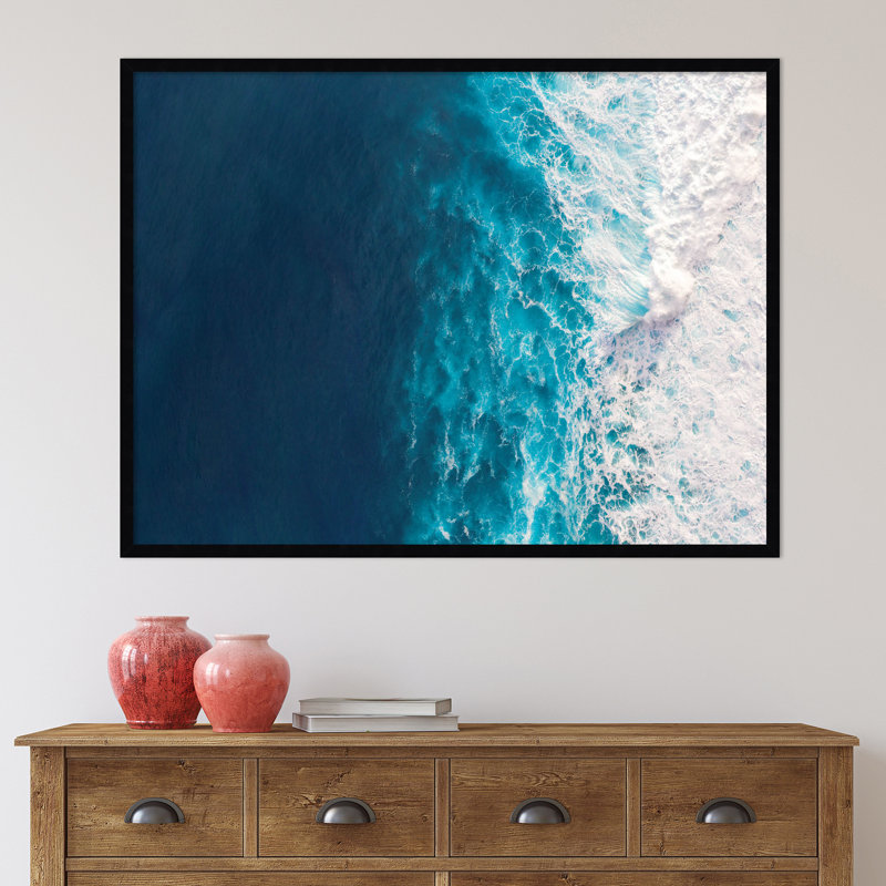 Seascape Of Splashing Waves by The Creative Bunch Studio, Black, 31" H x 41" W x 1" D