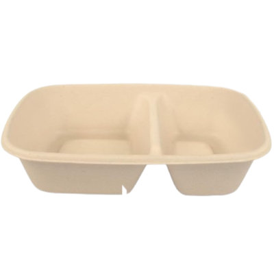 100 Pack 2-compartment Disposable Paper Bowls