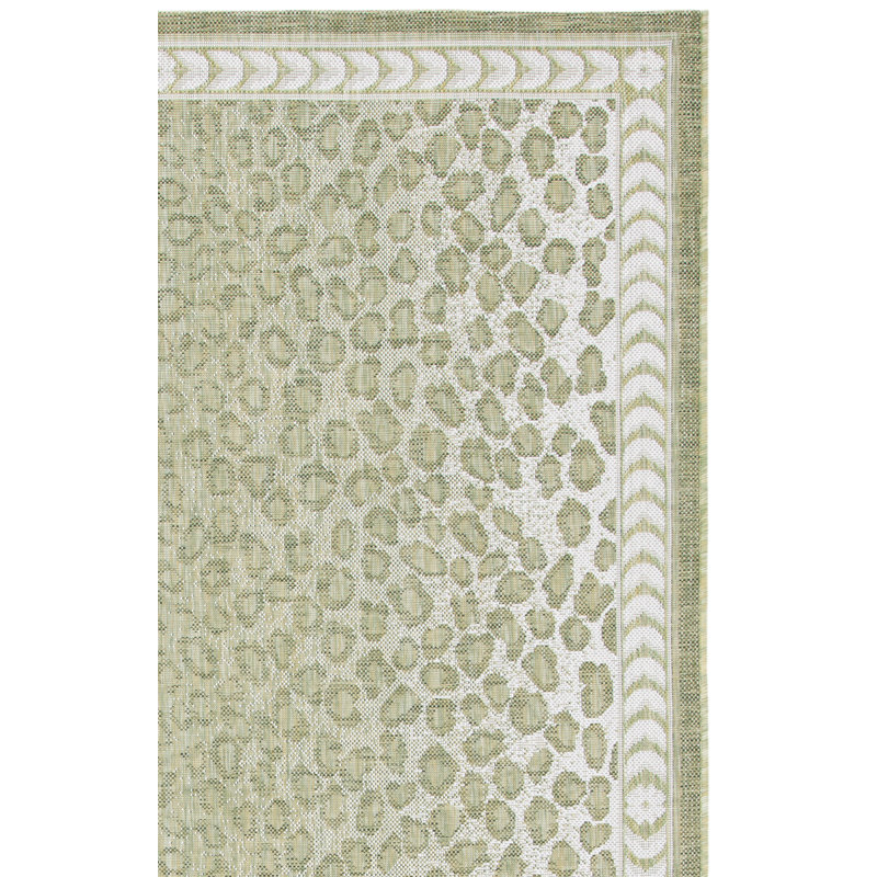 Monteiro Animal Print Green Indoor / Outdoor Area Indoor/Outdoor Area Rug, Rectangle 9' x 12'