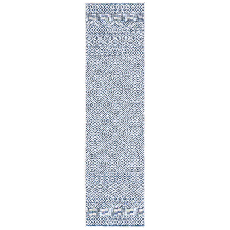 Tapis d'intérieur / extérieur à motif géométrique Sisneros Performance, Tapis de couloir 2 pi 3 po x 8 pi