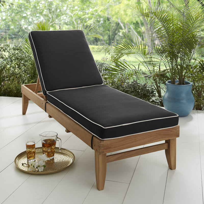 Coussin de siège / dossier d'extérieur Sunbrella, H 3 po x l 21 po x P 78 po, Toile Sunbrella® noir