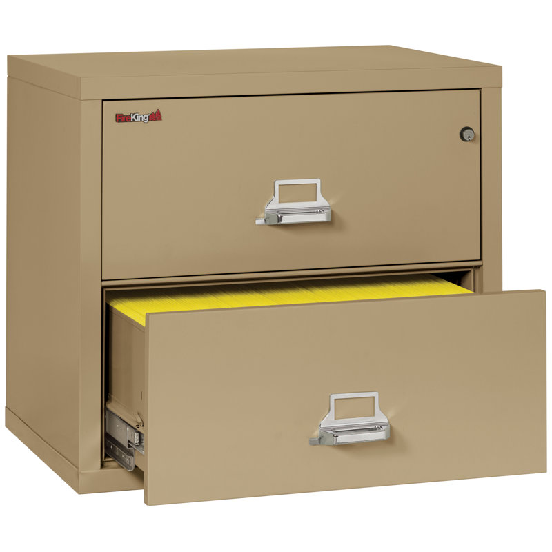 Fireproof 2 - Drawer File Cabinet, Key Lock, Sand