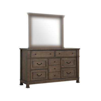 62.6" W Transitional Dresser, Dark Walnut