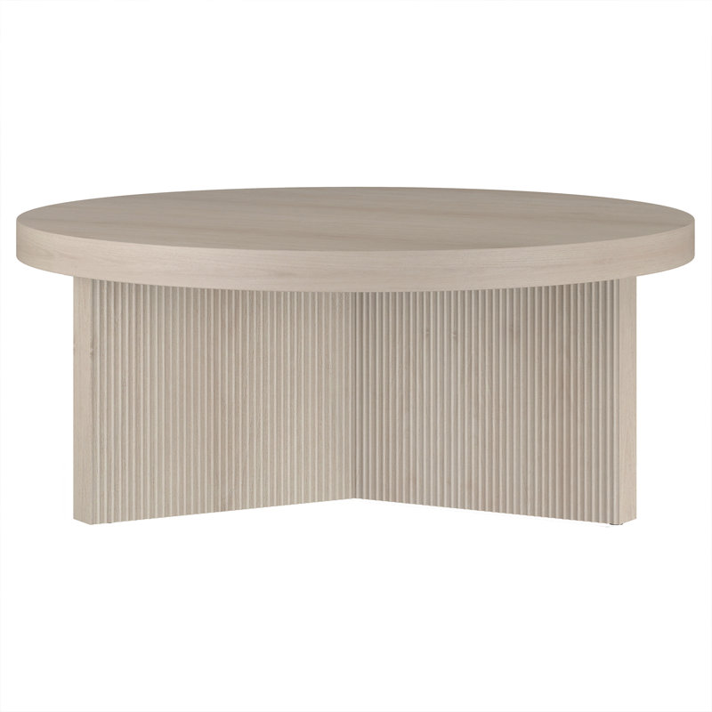 Adione Pedestal Coffee Table, Alder White