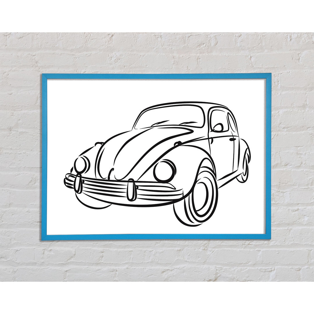 Gerahmtes Leinwandbild VW Beetle Outline