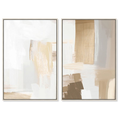 «Tactile Textures I», ensemble de 2 toiles abstraites par Art Remedy