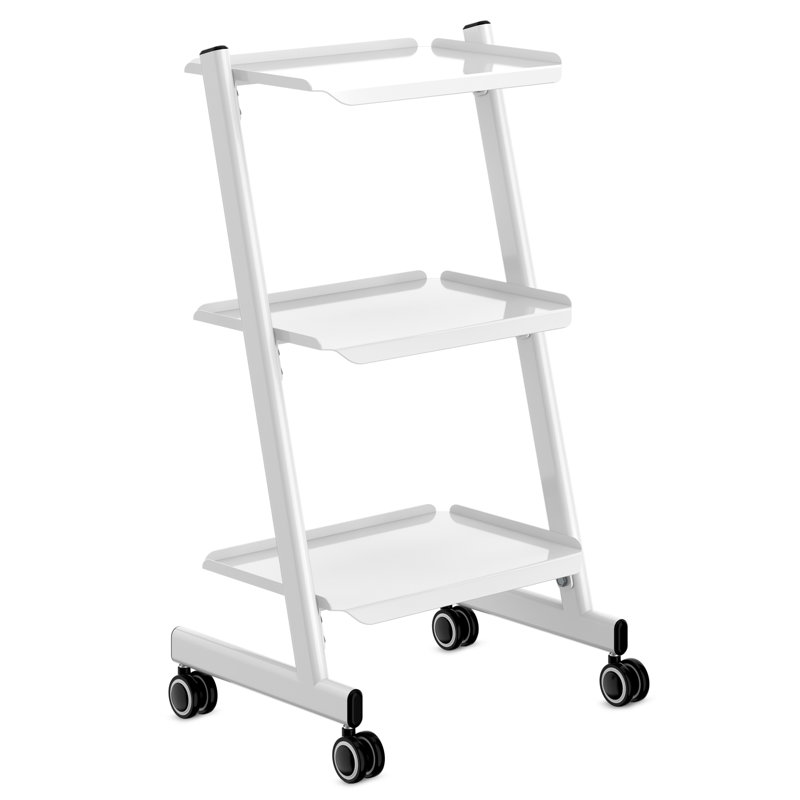 3-tier Utility Cart With Wheels Metal Rolling Cart Beauty Salon Trolley