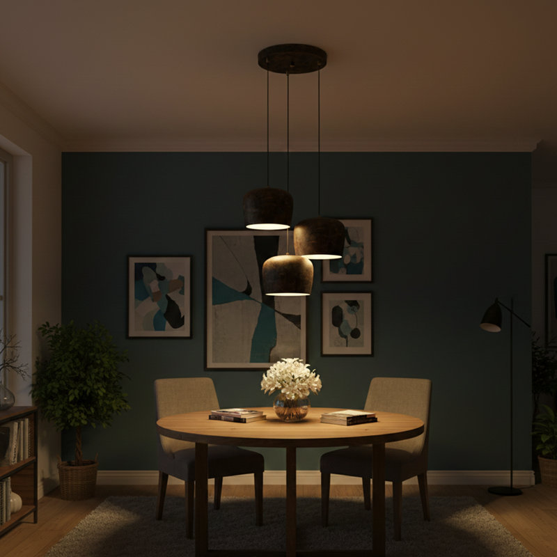 Luminaire suspendu à hauteur réglable 3 lumières