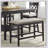 Dark  Finish Counter Height Bench 1pc Fabric Upholstered Casual Style Dining Room Furniture