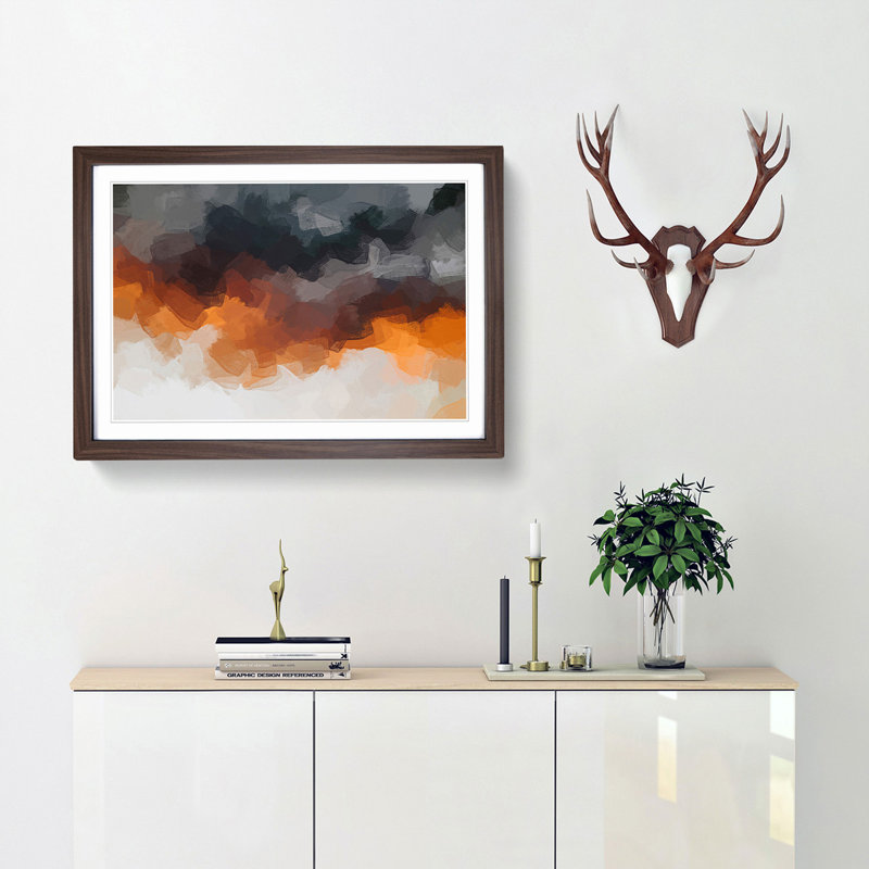 Mood of the Clouds - Picture Frame Graphic Art Print, 62cm H x 87cm W x 2cm D, Walnut Framed