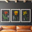 «Midnight Tulip IV», ensemble de 3 peintures sur toile encadrées-1117917255-1117917249