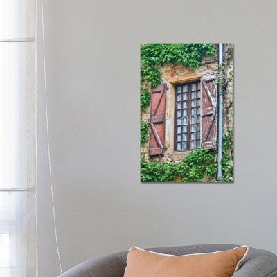Weathered Shutters And Windows, Cordes-sur-Ciel, France by Hollice Looney - Wrapped Canvas Print