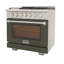 36 in. 5.2 cu. ft. Natural Gas Range and Convection Oven in Black with True Simmer Burners-640147740-640147743
