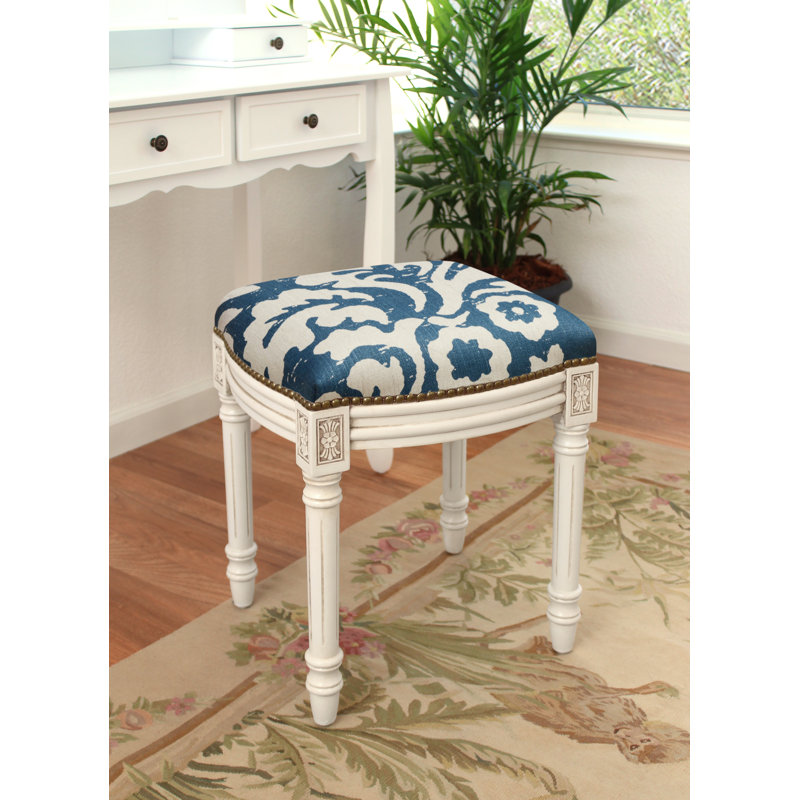 Tabouret de coiffeuse Alameda, Bleu