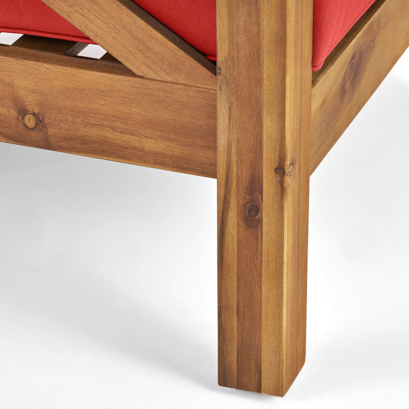 Fauteuil club Brava, Rouge, Teck
