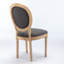Chaise de salle à manger avec cadre en bois massif et toile de lin antique, ensemble de 2, gris foncé, Sw1845Dg-173762008