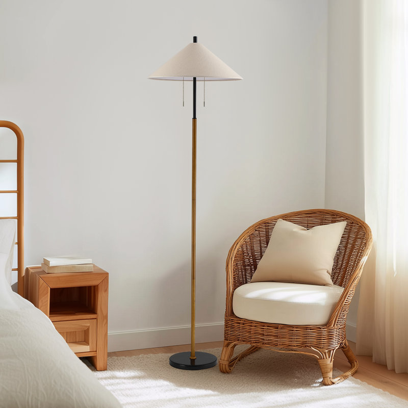 Lampe sur pied moderne 68 "à 2 lumières avec base en marbre