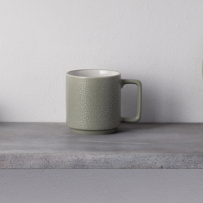 Sage Ceramic Microwave Safe 16 Oz Mugs, Set of 4