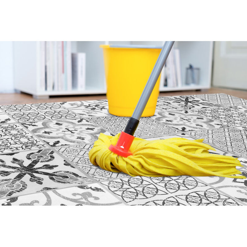 Sagrario Vinyl Machine Printed Area Rug, Runner 80 x 300cm