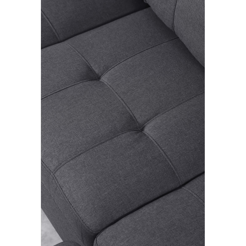 Kentrell Modular Sofa With Ottoman, Dark Gray, 34.65" H x 101" W x 31.5" D