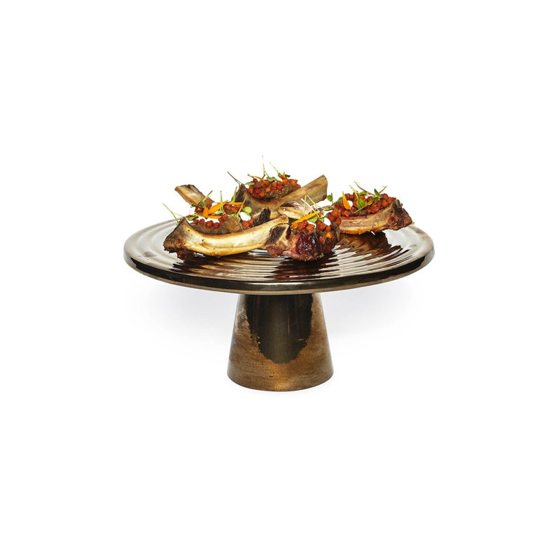 Assiette décorative en céramique Marni, L 10 po x P 10 po, Or