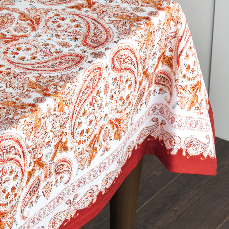 Paisley 100% Cotton Tablecloth, 120" x 60"