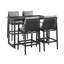 Ensemble de patio 5 pièces en aluminium avec coussins gris Trosclair