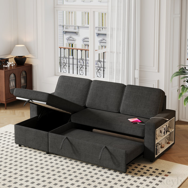 Canapé à accoudoirs carrés 85,8 po Palliser, Noir
