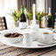 Hertford 45-piece white porcelain dinnerware set, embossed design (service for 8)