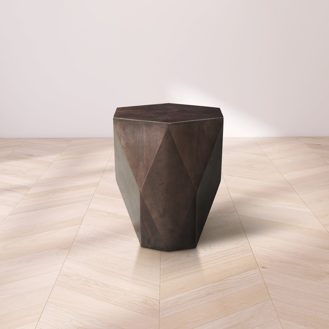 Hueston Oak Veneer Diamond Shaped End Table Wrought Studio™ 