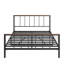 Structure de lit plateforme en métal pleine grandeur avec tête de lit et sommier tapissier non requis pour un repos paisible Fabrication robuste, pas besoin de sommeil serein-621019151