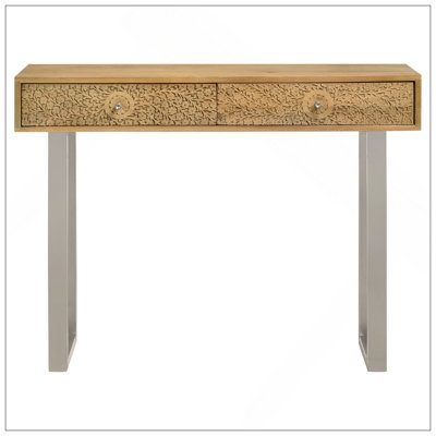 Harmony Natural And Silver 2-Drawer Console Table