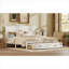 Grand lit à panneaux en pin massif avec tiroirs de rangement sous le lit, chargement par DEL et USB intégrés, style maison de campagne, blanc pur
