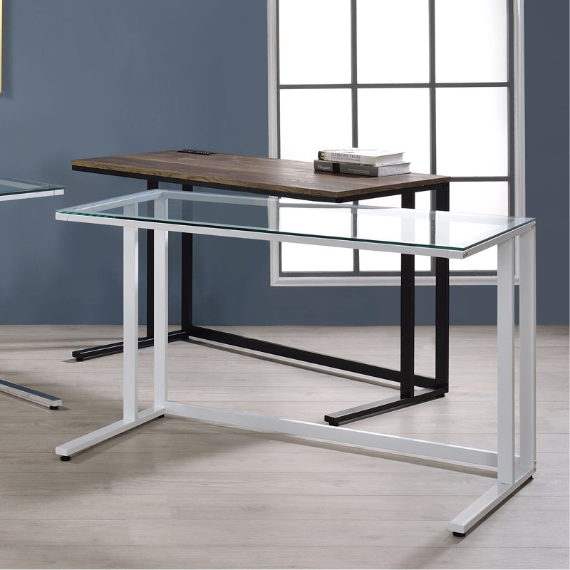 Bureau d'écriture avec port USB, Blanc