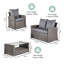 4 Seater Rattan Sofa Set