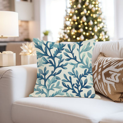 Beach and Coastal Coastal Coral Pattern III Marine Life Pillow Cover