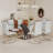 Modern 7-Piece Dining Set with Faux Leather Chairs and Rectangle Tempered Glass Table-1083993055
