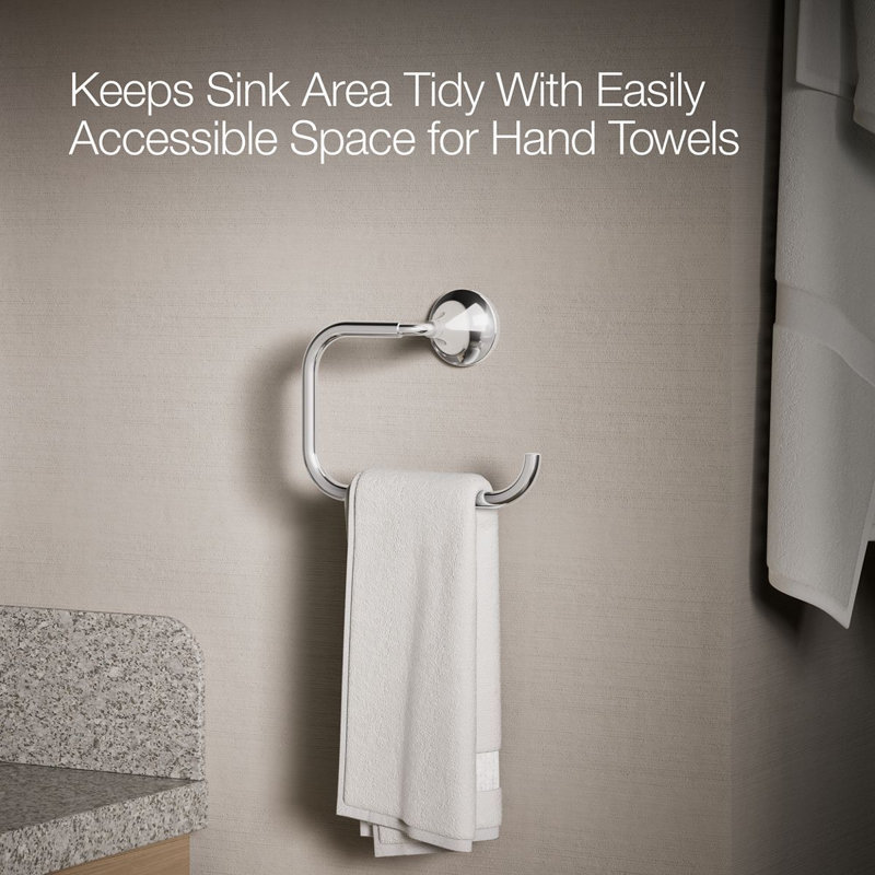 Tone Towel Ring, Polished Chrome