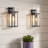 20" Dusk to Dawn Outdoor Wall Sconce Set, Matte Black Porch Light with Clear Glass