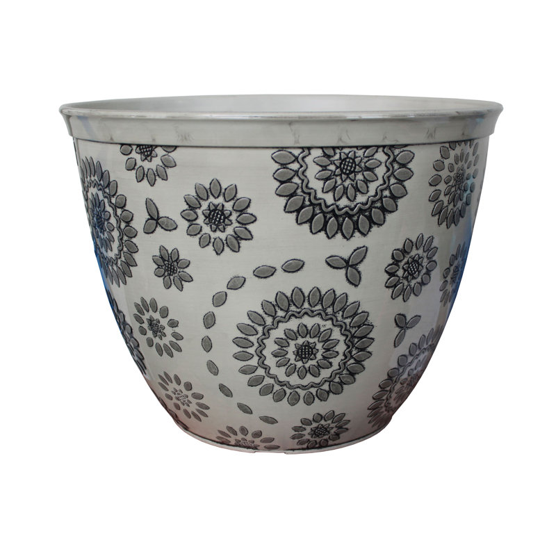 Corsair Pot Planter, 31 cm H x 40 cm W x 40 cm D, White/Gray