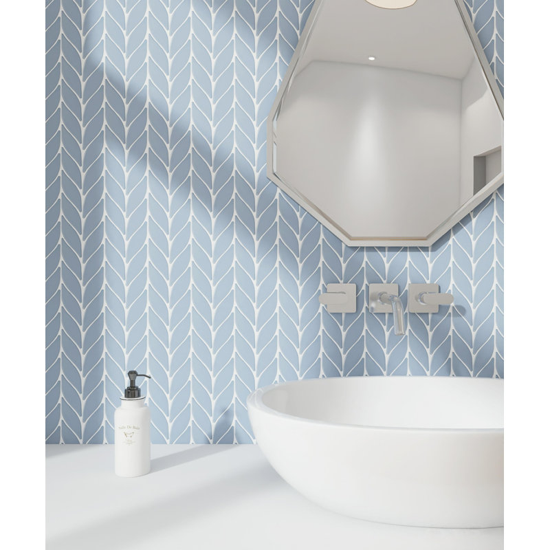Petal/Leaf Matte Porcelain Mosaic Tile –  Wall & Floor Use, Blue