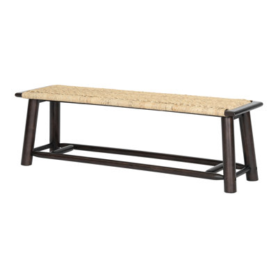 - Inspired 59 Inch Solid Wood Bench, Walnut Finish, Resists Dirt And Stains