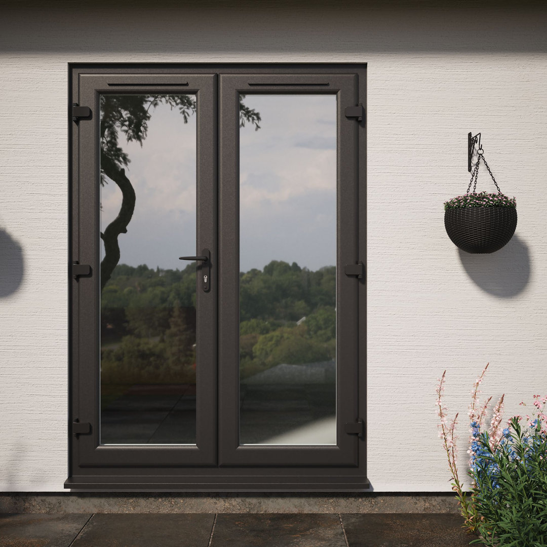 Crystal uPVC Triple Glazed French Door Left hand master Agate/White 1190x2090mm Clear Glass