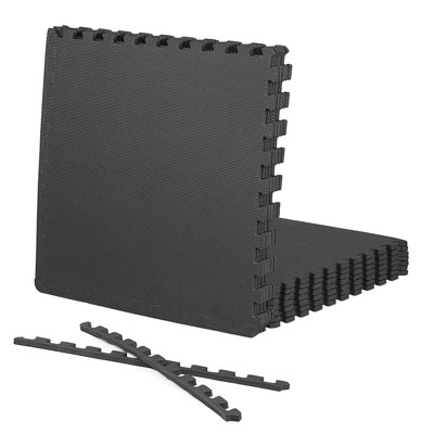 CAP Interlocking Exercise Foam Mats, 48 SQ.FT Diamond, TATAMI, T-Pattern 1/2-Inch Thickness Tiles